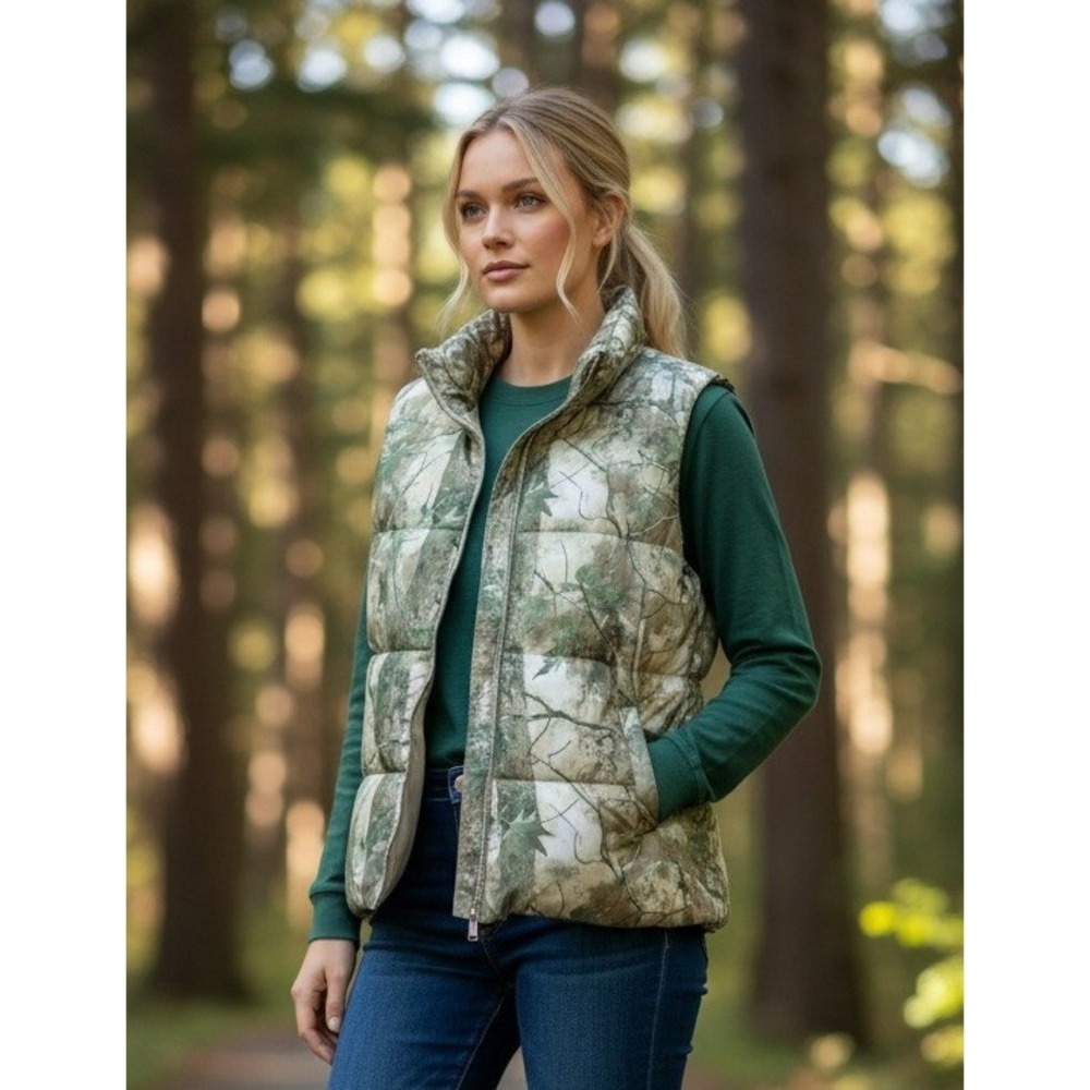 Better Together Camouflage Puffer Vest Women's Size Large Sleeveless NWOT
